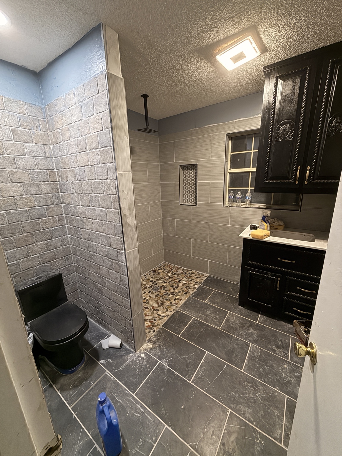 Finished bathroom shower remodeling